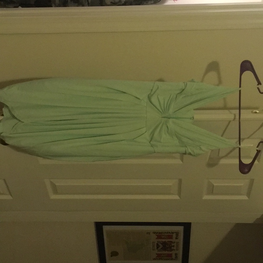 Deep V aqua dress